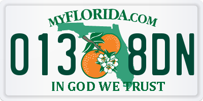 FL license plate 0138DN