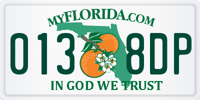 FL license plate 0138DP