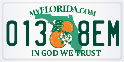 FL license plate 0138EM