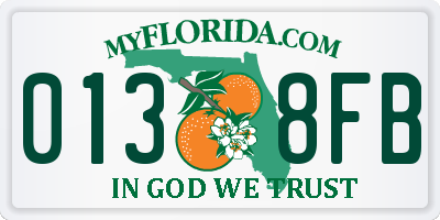 FL license plate 0138FB