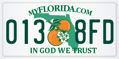 FL license plate 0138FD