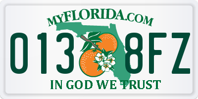 FL license plate 0138FZ