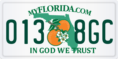 FL license plate 0138GC