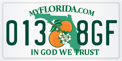 FL license plate 0138GF