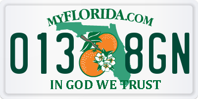 FL license plate 0138GN