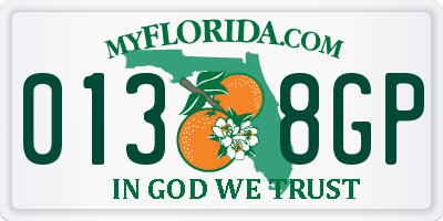 FL license plate 0138GP