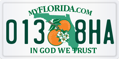 FL license plate 0138HA