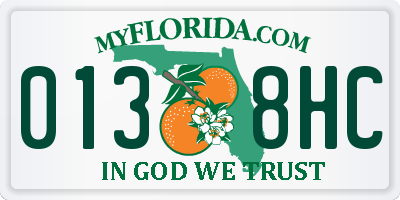 FL license plate 0138HC