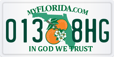 FL license plate 0138HG