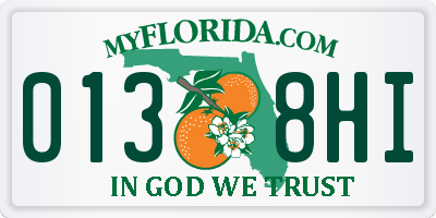 FL license plate 0138HI