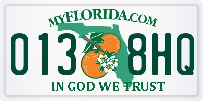 FL license plate 0138HQ