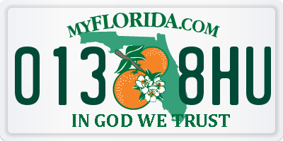 FL license plate 0138HU