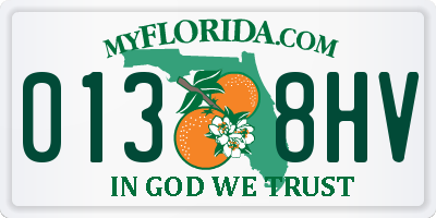 FL license plate 0138HV