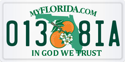 FL license plate 0138IA