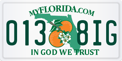 FL license plate 0138IG