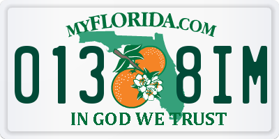 FL license plate 0138IM