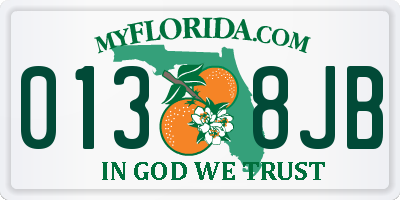 FL license plate 0138JB