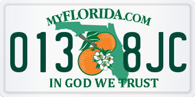 FL license plate 0138JC