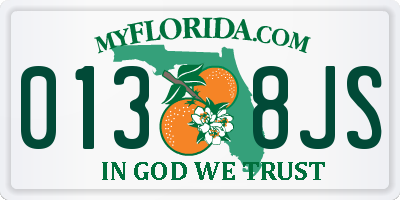 FL license plate 0138JS