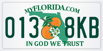 FL license plate 0138KB