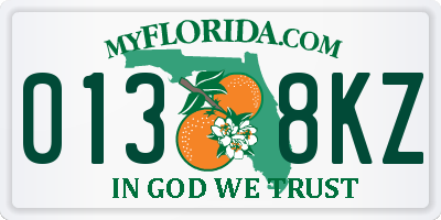 FL license plate 0138KZ