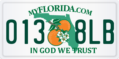 FL license plate 0138LB