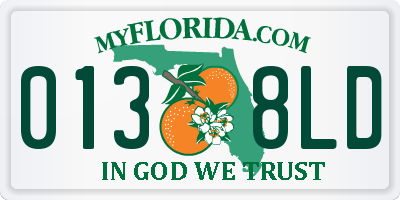 FL license plate 0138LD