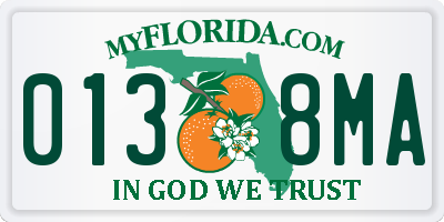 FL license plate 0138MA
