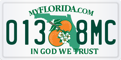 FL license plate 0138MC