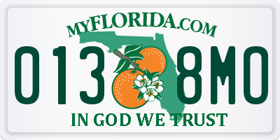 FL license plate 0138MO