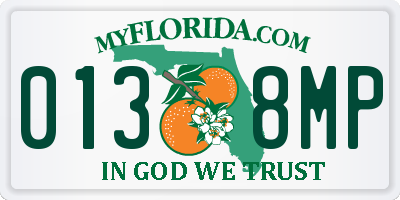 FL license plate 0138MP