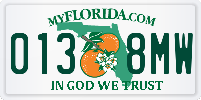 FL license plate 0138MW