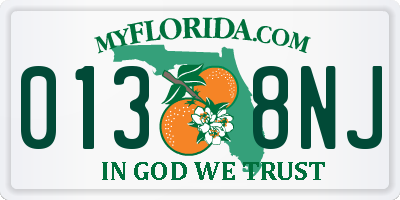 FL license plate 0138NJ