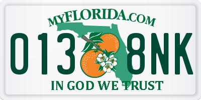 FL license plate 0138NK
