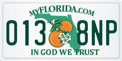 FL license plate 0138NP