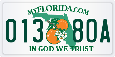 FL license plate 0138OA