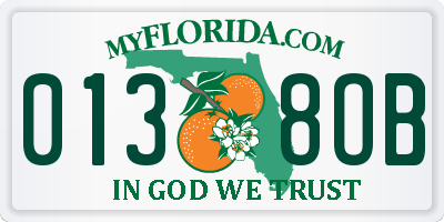 FL license plate 0138OB