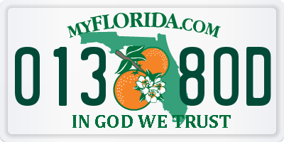 FL license plate 0138OD