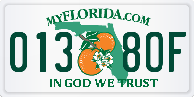 FL license plate 0138OF