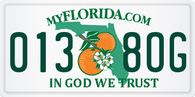FL license plate 0138OG