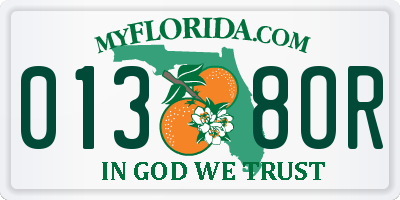 FL license plate 0138OR