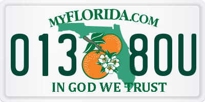 FL license plate 0138OU