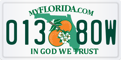 FL license plate 0138OW
