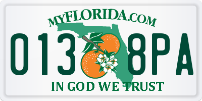 FL license plate 0138PA