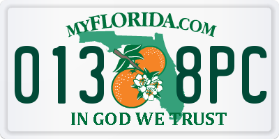 FL license plate 0138PC