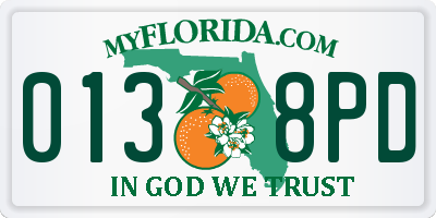 FL license plate 0138PD