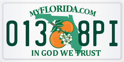 FL license plate 0138PI