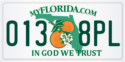 FL license plate 0138PL