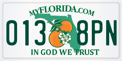 FL license plate 0138PN