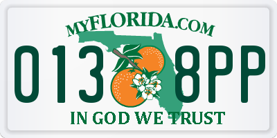 FL license plate 0138PP